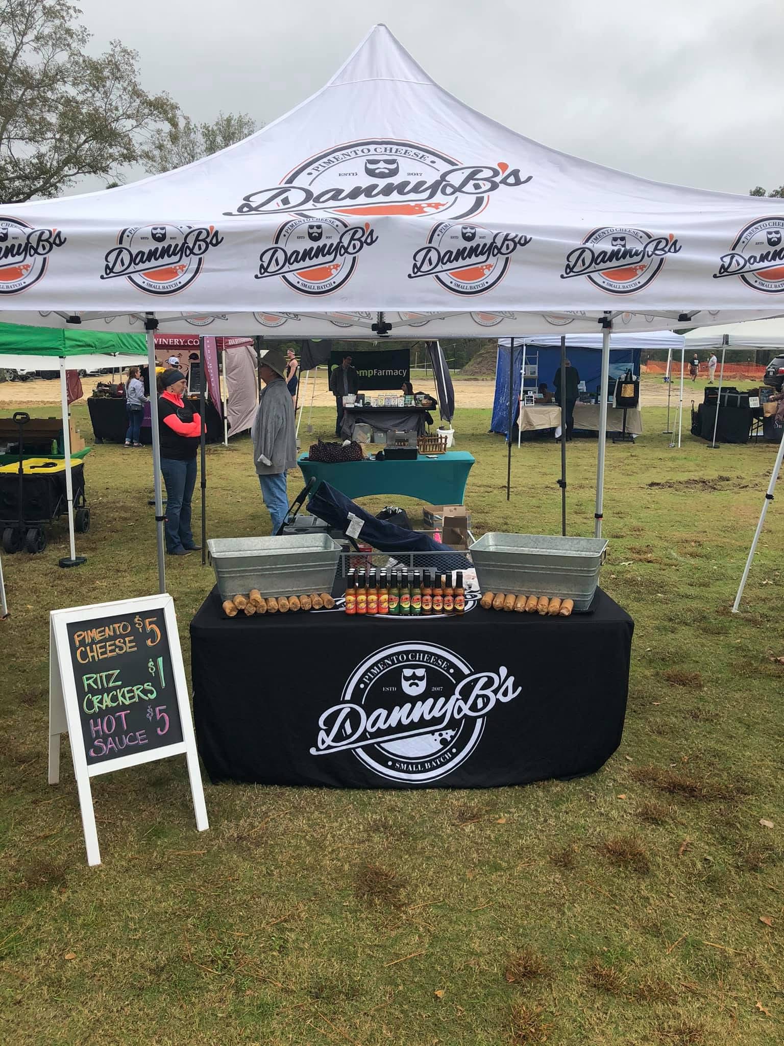 Danny B's pop-up tent at the market